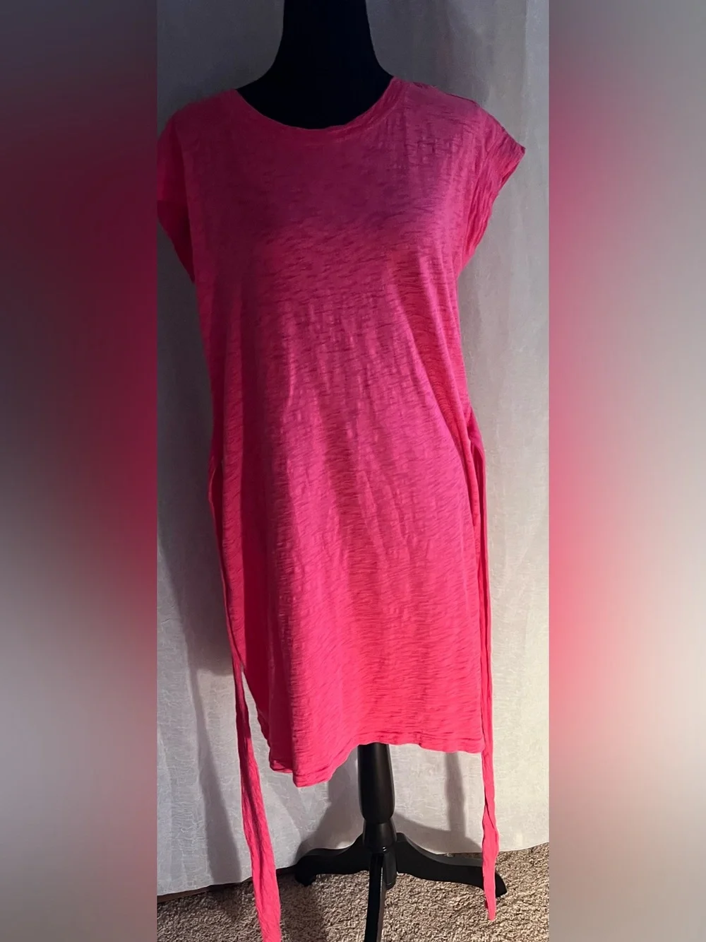 J. Crew Bright Pink casual tie waist dress